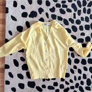 Zara Lemon Button-Up Cardigan